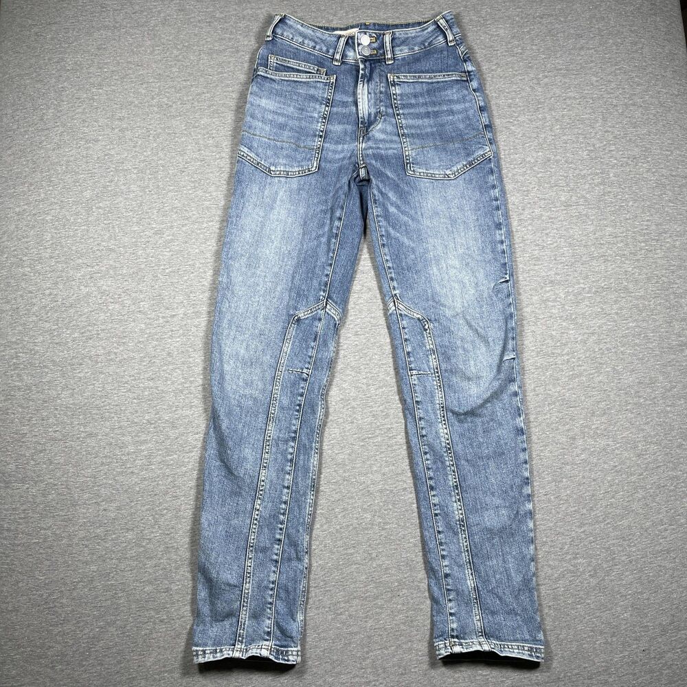 Pilcro Jeans Womens 24T Blue Straight Slim High Rise Light Wash Denim